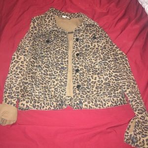 Leopard jean jacket